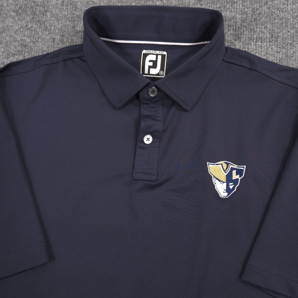 FootJoy Polo Shirt Mens M Navy Performance Golf Athletic Fit Lexington Minutemen